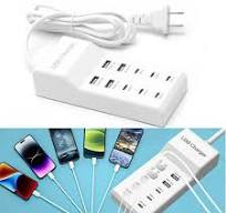Yolispa 10-Port USB C Charging Dock, 6 USB-C & 4 USB-A Ports, 50W Multi-Port Charger for iPhone, Samsung, Tablet