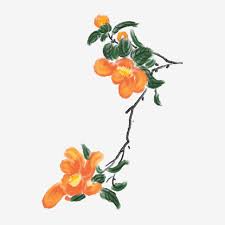 Orange Flowers Ink Flower Cartoon Chinese Style Illustration Chinese Style Ink Painting Hand Painted Ink Painting Hand Painted Png Transparent Clipart Image In 2020 Chinese Painting Flowers Flower Illustration Flower Clipart