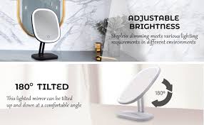 Weily lighted vanity makeup mirror 1x/2x/3x magnification trifold with 36 led lights touch product highlights. Amazon Com Impressions Touch Highlight Makeup Mirror With Led Light Vanity Mirror With Standing Base And Usb Cable Black