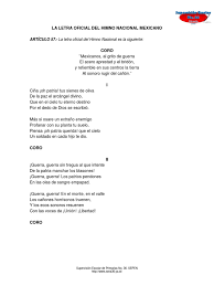 El himno mexicano es un canto a la nación (aún inexistente), misma que depende de nosotros ser forjada. Letra Oficial Del Himno Nacional Mexicano