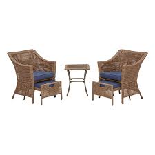 Garden Treasures Bay Garden 5 Piece Metal Frame Patio Conversation Set With Cushions Lowes Com Conversation Set Patio Outdoor Furniture Patio Furniture