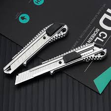 1pc stainless steel utility knife luxury metal wallpaper knife handle bargain industries 1pc stainless steel utility knife luxury metal wallpaper knife handle paper cutter knife cutting tools office school supplies