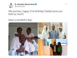 Yesterday in calabar, alongside the chairman of our great party, prince uche secondus, and other party leaders, it was an absolute pleasure to receive my dear friend, former governor donald duke, back into the people's democratic party! Former Senate President Bukola Saraki Celebrates His Twin Daughters On Their Birthday