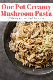 One Pot Creamy Mushroom Pasta Slender Kitchen Recipe Creamy Mushroom Pasta Stuffed Mushrooms Mushroom Pasta
