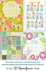 Robin Pickens Calendar Tea Towels On Spoonflower Com In 2020 Pickens Tea Towels Print Calendar