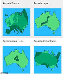 Citizens filled with pride in their country, anger at mercator projection as distance from hokkaido to okinawa is shown to equal denmark to spain. Americans Can T Believe How Big Australia Is After Revealing Map Is Posted Online Daily Mail Online