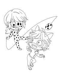 Ladybug and cat noir coloring pages to download and print for free. Miraculous Tales Of Ladybug And Cat Noir Coloring Pages Novocom Top