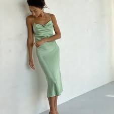 Sale Khaki Silk Slip Midi Dress Silk Slip Trends Dress Bridesmaid Style Dress Bias Slip Prom Dress Date Dress Midi Slip Dress In 2021 Silk Bridesmaid Dresses Green Silk Dresses Silk