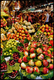 Barcelone 08 2013 Barcelone Fruits Et Legumes Espagne