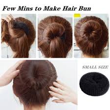 Donuts come in different colors and sizes, it all depends on the desired volume of the hairstyle. Buy 4 Pack Extra Small Hair Bun Maker Mini Chignon Hair Doughnut Shaper Hair Donut Sock Bun Form For Kids Girls Short And Thin Hair Small Size 2 4 Inch Black Online In