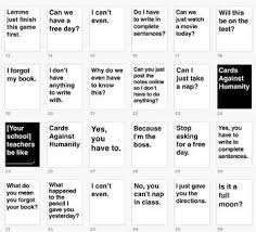 The winner is the player who, by the end of the game, submits the most cards with the funniest answers. Halloween Teacher Costume Cards Against Humanity By Tracee Orman