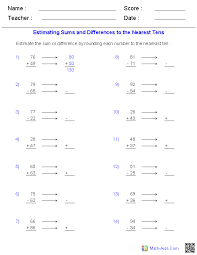 Some of the worksheets displayed are exponents and division math aids com probability with a pair of dice answers ebook classifying angles l1s1 area fractions work multiplying and dividing fractions area simplifying algebraic expressions work answer key solve each equation with the quadratic. Math Worksheets Dynamically Created Math Worksheets Estimating Sums Estimation Worksheet Math Worksheets