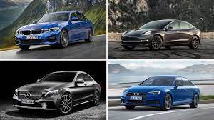 2019 Bmw 3 Series Vs Tesla Model 3 Audi A4 Mercedes C Class Compared Bmw 3 Series Audi Audi A4