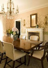 A More Formal Dining Room Cream Colored Leather On The Front Of The Chairs A Relaxing Cream And Khaki Stripe On The Back Formal Dining Room Home Decor Home