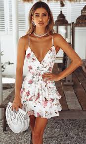 Check spelling or type a new query. Always Flirting White Floral Pattern Sleeveless Spaghetti Strap Cross Wrap V Neck Ruffle Casual Mini Dress Mini Dress Casual Cute Dresses Casual Dresses