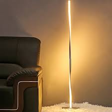 Modern Spiral Line Floor Lighting Acrylic Led Bedroom Standing Floor Lamp In Silver Black White Warm Natural Light Beautifulhalo Com
