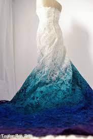 Studio Dress Gallery Ombre Wedding Dress Dip Dye Wedding Dress Peacock Wedding Dresses