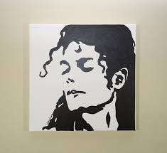 Michael Jackson Painting 12x12 Pop Art Metallic Black Painting Acrylic Painting On Canvas Michael Jackson Painting Art Pop Art