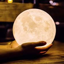 3d Print Luna Moon Light Lamp Moon Light Lamp Night Light Lamp Led Night Light