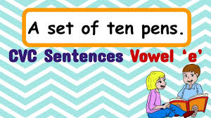 The first passage is for 'cvc words for short vowel a.' the title is 'pam and dad.' read the passage at least three times. Cvc Sentences Vowel E Simple Sentences For Kindergarten Grade 1 Youtube