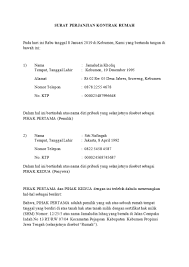 ] pada bagian berikutnya diuraikan secara ringkas latar belakang terjadinya kesepakatan (recital). Contoh Surat Perjanjian Kontrak Yang Baik Dan Benar Detiklife