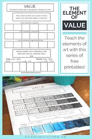 The Element Of Value In Art An Intro And Free Printable The Kitchen Table Classroom Value In Art Elements Of Art Space Art Lessons Elementary
