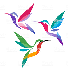 Stylized Birds Hummingbirds In Flight Hummingbird Painting Hummingbird Art Hummingbird Drawing