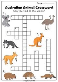 Australian Animal Crossword Hard Easy Australian Animals Classroom Fun Animals