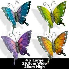 Butterfly garden metal wall art with mirror. Butterflies X 4 Coloured Outdoor Large Metal Butterfly Garden Wall Art Decorate 5034537018004 Ebay