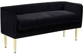 It is a great kitchen bench with a classy and smart aesthetic design that will look wonderful in a modern home. Amazon Com Meridian Furniture Audrey Collection Modern Contemporary Velvet Upholstered Bench With Sturdy Metal Legs In Gold Finish 52 W X 19 D X 24 H Black Furniture Decor