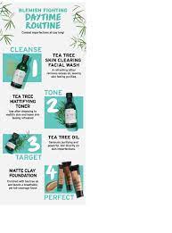 Don T Let Blemishes Get You Down Use Your Tea Tree Blemish Fighting Routine Enriched With Community Tr Body Shop Tea Tree Body Shop At Home Body Shop Skincare