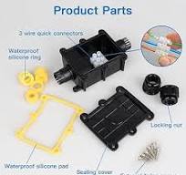 5 Pack Electrical Junction Box IP68 Waterproof Outdoor Underground Wire  Connector,M20 2way 3pin For Cable 0.2-0.47in, Screw Free Installation, UL  ...