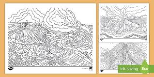 volcanoes mindfulness coloring sheets teacher made