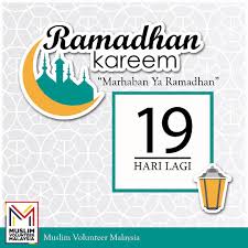 Untuk itu kita dianjurkan banyak membaca doa di bulan ramadhan. Muslim Volunteer Malaysia On Twitter 19 Hari Lagi Ramadhan Akan Tiba Semoga Allah Sampaikan Kita Di Bulan Ramadhan Yang Mulia Ini Muslimvolunteermalaysia Mvmramadhan Https T Co Bew3u5mgsd