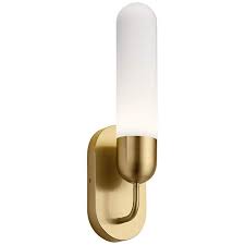 Hamilyeah bathroom vanity light fixture over mirror, gold bathroom light fixtures indoor, 3 light vanity lighting champagne brass, modern wall mount lighting with glass shade living room,ul listed 4.8 out of 5 stars 28 Elan Pills Sorno 19 High Champagne Gold Led Wall Sconce 70x89 Lamps Plus Led Wall Sconce Sconces Wall Sconces