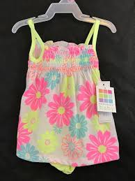 healthtex baby 2 piece knit dress neon flowers size 0 3