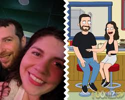 Pride Month Bob's Burgers-inspired couple portraits