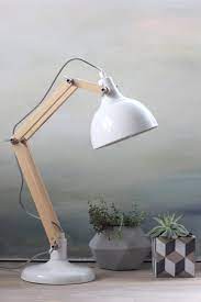 lampe de bureau e27 a poser blanc dexter lampe de bureau lampes de table lampe