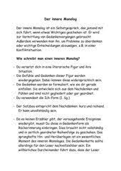 Innerer monolog schreiben einfach erklärt: Deutsch Arbeitsmaterialien Innerer Monolog 4teachers De