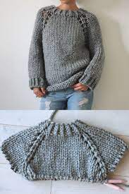 The perfect fall hat, my new super bulky knit hats free pattern! Super Chunky Raglan Knit Sweater Pattern Top Down Knitted Sweater Pattern With Super Bulky Yarn Oversized Fit In Size Small To Extra Large In 2021 Super Bulky Yarn Knitting Patterns Sweater