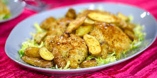 Parmesan & chive smashed potatoes. Ina Garten S Comfort Recipes Crispy Mustard Chicken And Salted Caramel Sundae