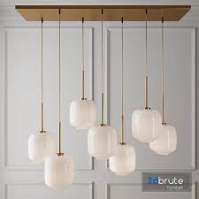 1920s american schoolhouse vintage milk glass chandeliers and pendants. Sculptural Glass 7 Light Pebble Chandelier Milk 3d Model Buy Download 3dbrute