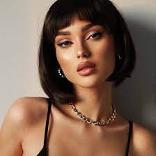 Colorfulpanda Pruik, bruin, natuurlijk, korte bob met pony, voor vrouwen,  voor dagelijks gebruik, feest, kostuum, cosplay, bruine pruik : Amazon.nl:  ...