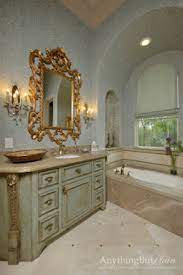 Black distressed furniture can also be perfect for a farmhouse style home or any home for that matter. Distressed Furniture With Gold Highlights Traditional Bathroom Houston By Anything But Plain Inc Houzz