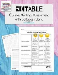 Holding their writing tools appropriately? Editable Cursive Writing Assessment With Editable Rubric By More Cafe Juseyo