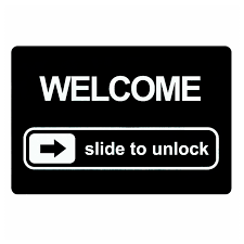 I am not sure if sliding the feet will . Cool Slide To Unlock Welcome Mat Doormat Funny Rubber Entrance Kitchen Bathroom Rug Carpet Floor Doormat Humor Geek Home Decor Mat Aliexpress