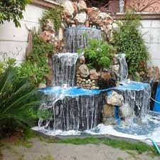 The backyard pond fountain works by floating on the surface of the water and recirculates the water from the pond to create waterfalls that move into the air and then catch in the pond again. Fountain Waterfall For Outdoor Decoration Rs 120000 Piece Wave Fountains Id 21724901997