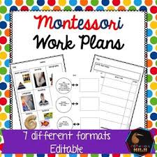 Montessori Work Plans Editable Montessori Elementary