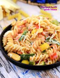 Herbed Fusilli In Pink Sauce Recipe Recipe Pink Sauce Red Sauce Pasta Veg Pasta Recipes