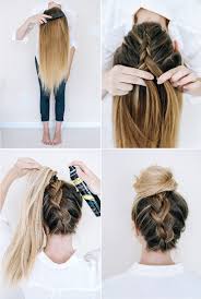 Here are 30 different braided hairstyles to get you out of your topknot rut. 14 Ridiculously Easy 5 Minute Braided Hairstyles Hair Styles Model Hair Braided Hairstyles Easy